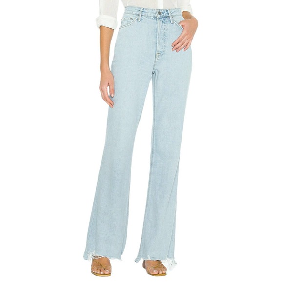 GRLFRND Denim - GRLFRND Carla distressed flare high waist blue jeans in Countdown Size 25 NEW